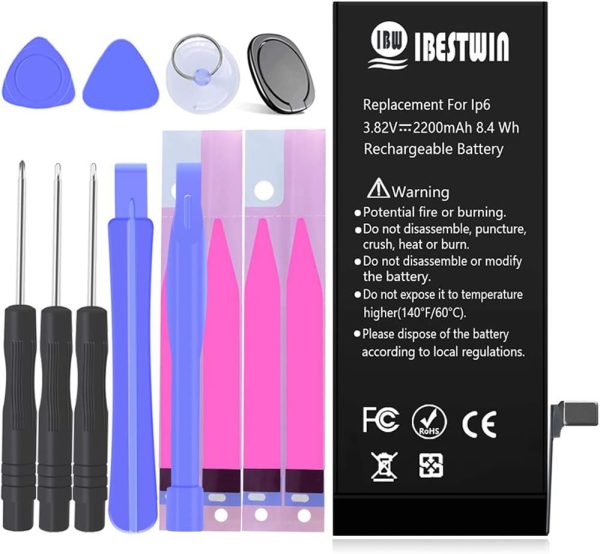 High Capacity Battery for iPhone 6 2200mAh with Full Remove Tool Kit
