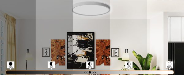 2 Packs 24W Dimmable LED Ceiling Light with Remote Control,  11.7 Inch Flat 3000K-6500K Color Adjustable Round Modern - 图片 12