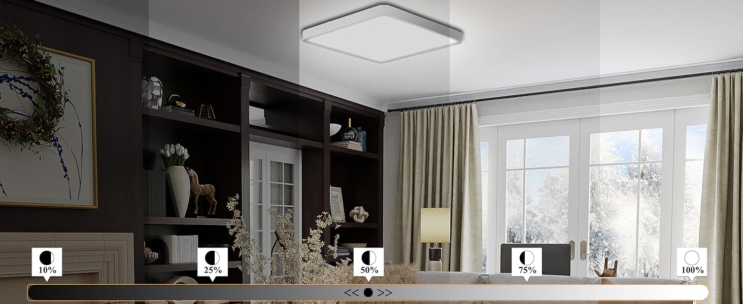 36W Dimmable LED Flush Mount Ceiling Light 11.7 Inch Square Flat with Remote Control,3000K-6500K Color Changeable - 图片 12