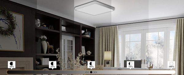 2 Packs 36W Dimmable LED Flush Mount Ceiling Light 11.7 Inch Square Flat with Remote Control 3000K-6500K Color Changeable - 图片 12