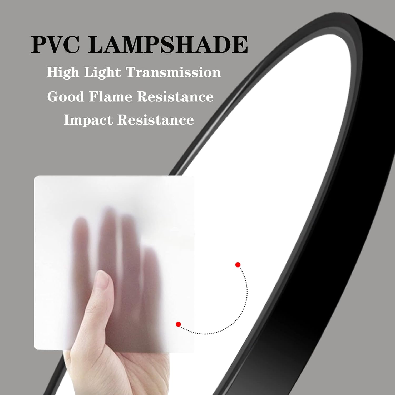 24W Flush Mount LED Ceiling Light Fixture, 11.7 Inch 5000K Daylight Ultra-Thin Round Modern Black - 图片 6